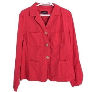 Talbots red cotton blend jacket blazer size 14 @R